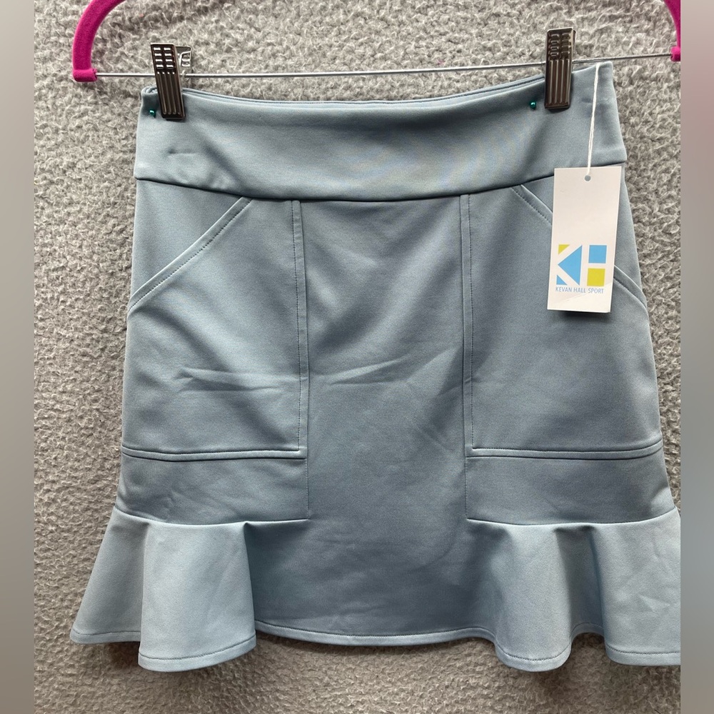 Tennis pickleball XS Kevan Hall Sports mini skort new blue stretch